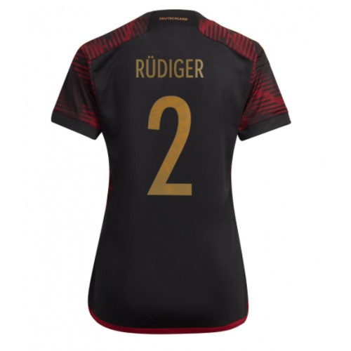 Fotballdrakt Dame Tyskland Antonio Rudiger #2 Bortedrakt VM 2022 Kortermet